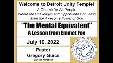 Detroit Unity Temple Sunday Service 07-10-2022