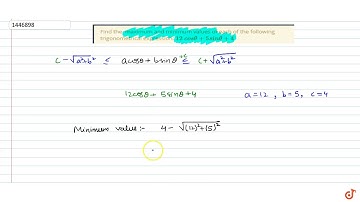 Find the  maximum and minimum    values of each of the following trigonometrical expression: