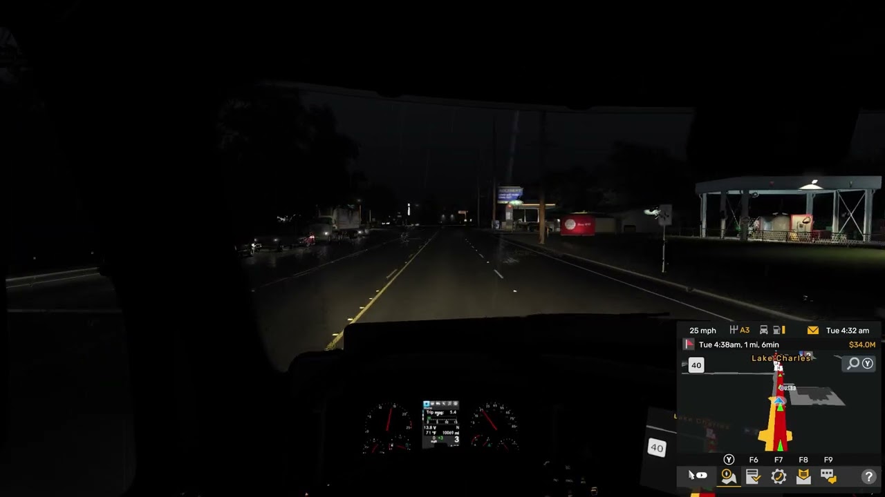Late Night Rain American Truck Simulator