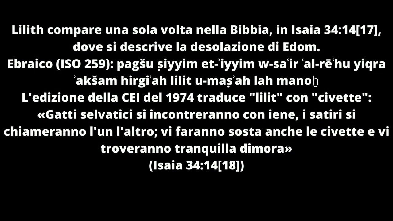 Lilith nella Bibbia YouTube