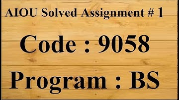 AIOU Code 9058 Solved Assignment No 1 Spring 2024 | Baloch Academy