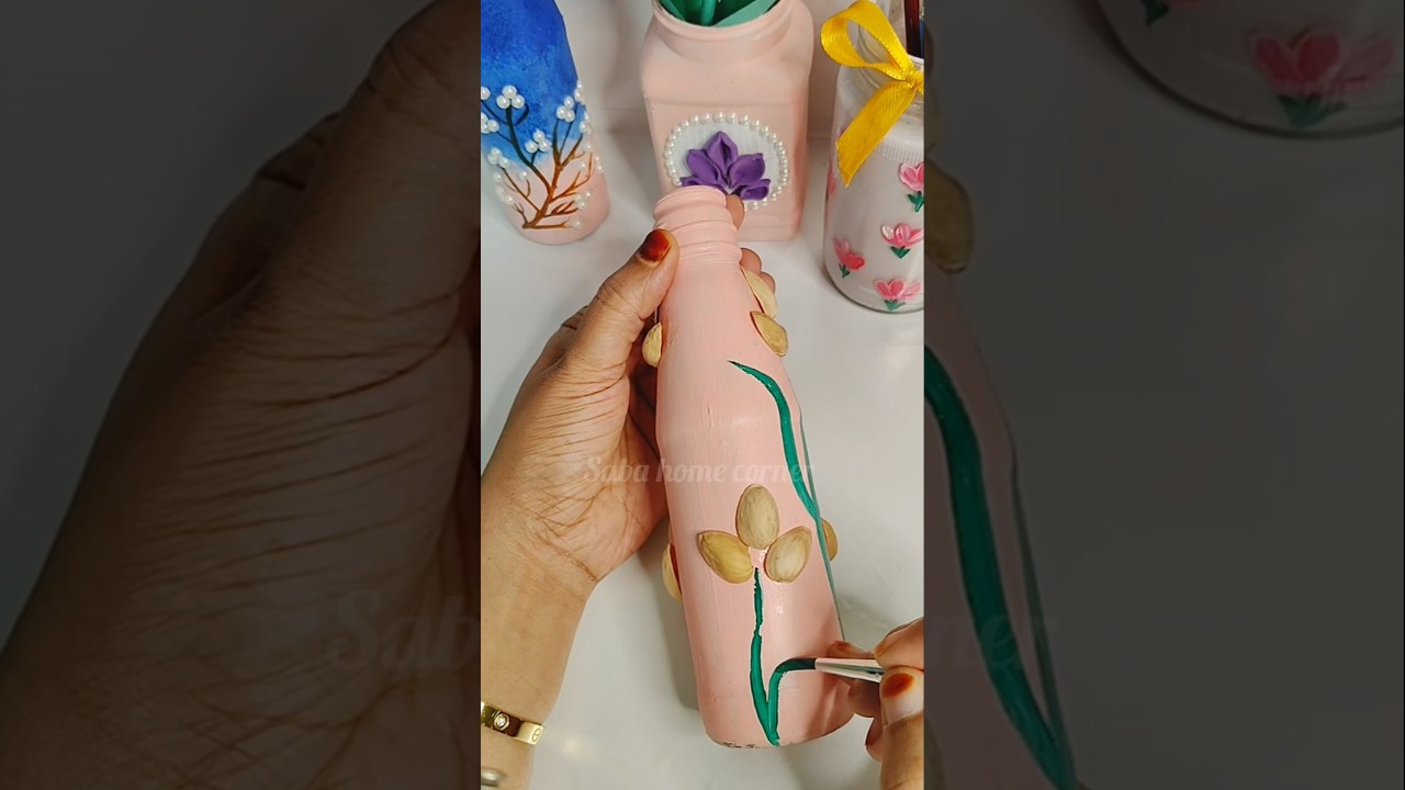 Diy Pista shell bottle art 🎨 