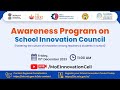 Awareness session on school innovation council for pm shri schools