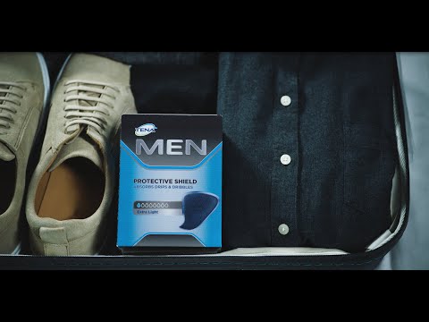 How-to-video for TENA’s black incontinence pad for men | TENA Men Protective Sheild