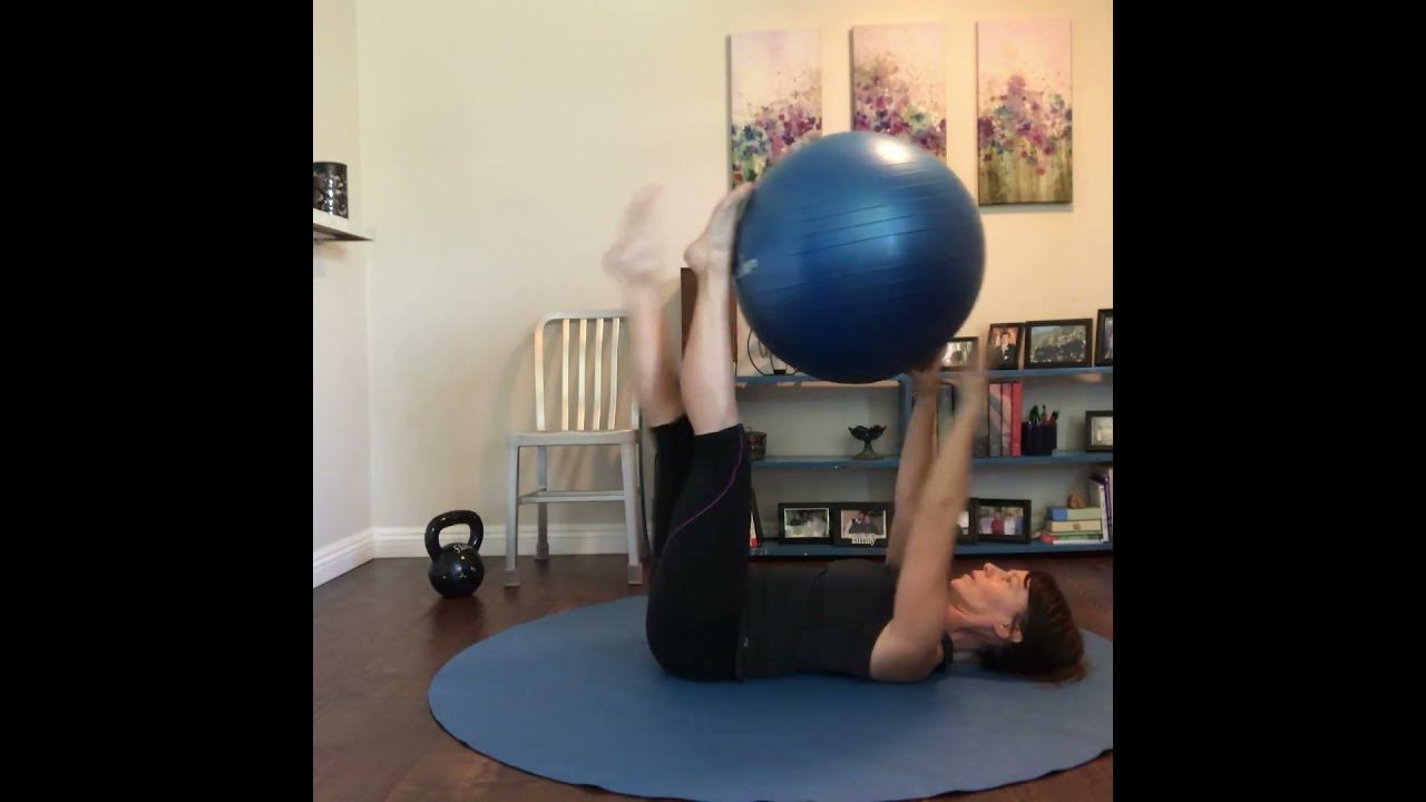 Straight Leg Dead Bug with Stability Ball YouTube