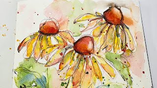 How to Paint Loose Watercolor Flowers - for Beginners 🌷