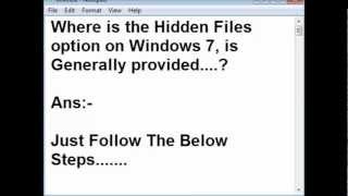 Hidden Files Option - Windows 7