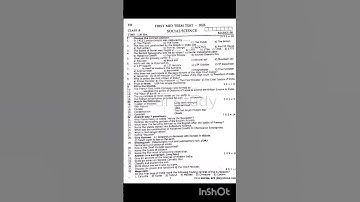 8th std SOCIAL SCIENCE 1st mid term exam question paper