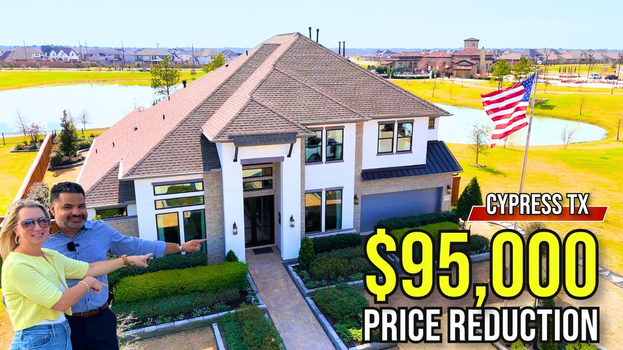 $95,000 OFF! Houston Suburbs Luxury Home Tour | Cypress TX Dunham Pointe