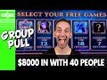 👩‍👩‍👧 40 Person Group Pull! 💰 $8000 @ Mohegan Sun CT ✪ BCSlots