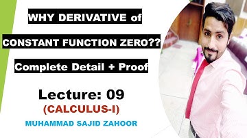 Why Derivative of constant is zero?, Proof, (Why Zero) Calculus, Lec 9  #derivative
