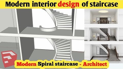 How to design  spiral staircase with rail | Sketchup | Part 1