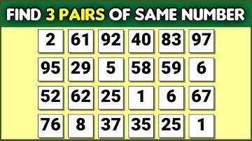 Find the Same Numbers | Dementia Prevention Quiz | Number Search | Find the Odd One Out