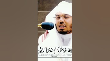 أذلِكَ خَيْرٌ نُّزُلًا أَمْ شَجَرَةُ الزَّقُّومِ ~ تلاوة باكية بالأداء الشهير #الشيخ #ياسر_الدوسري