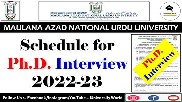 Manuu Ph.D. Selected Candidate Interview Schedule 2022 || Ph.D Admission 2022 || @UniversityWorld