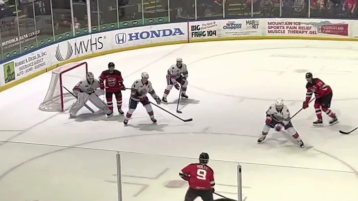 Alexander Holtz with a laser of a shot vs the Rochester Americans 04-22-2022.