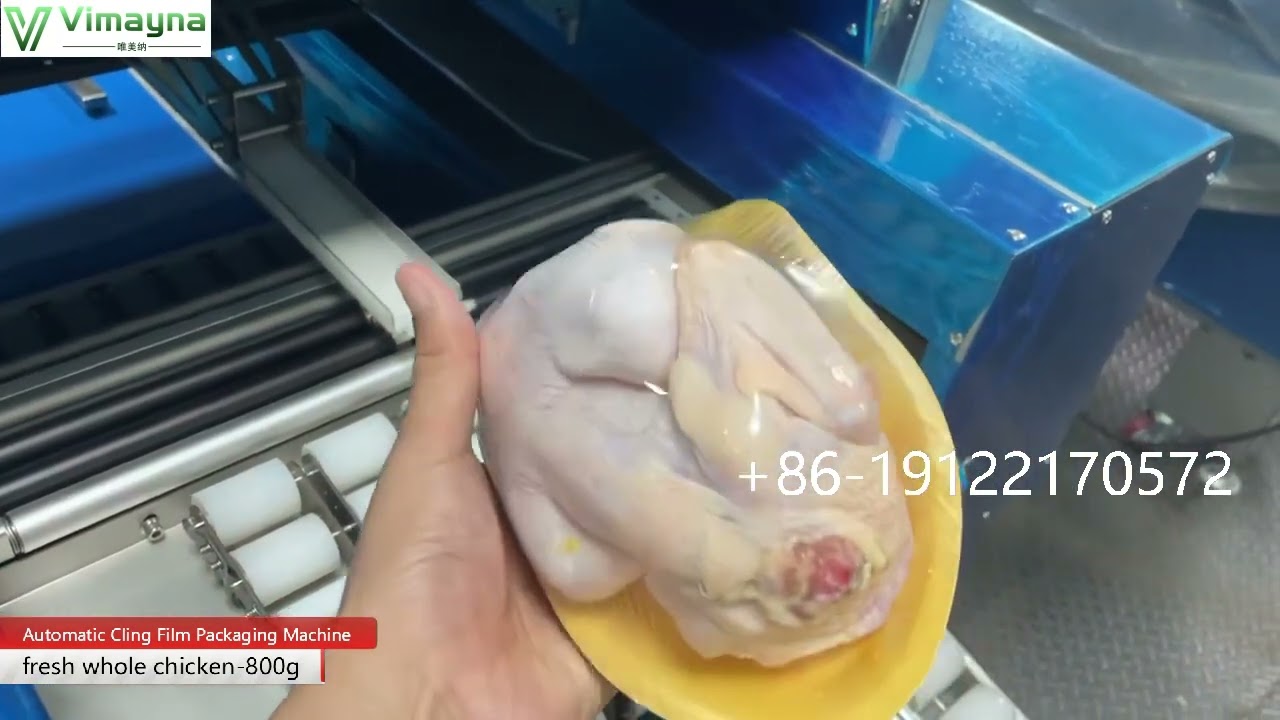 Automatic Cling Film Packaging Machine for fresh whole chicken packaging