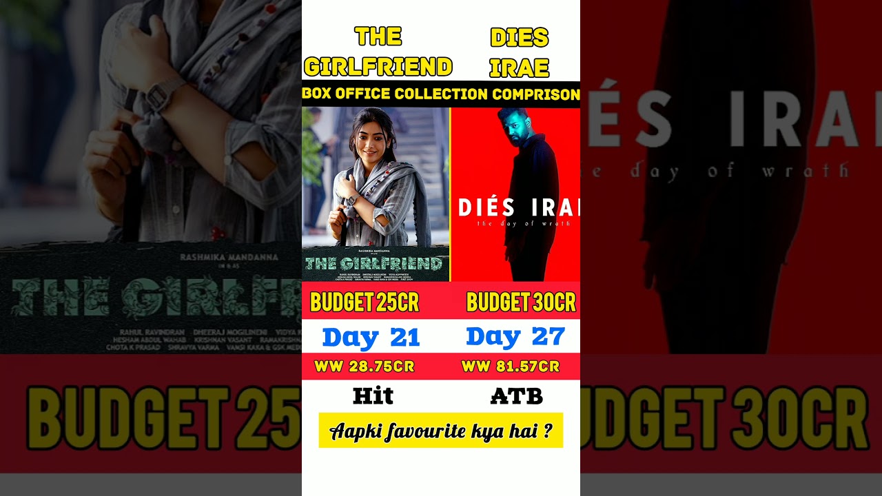 The Girlfriend vs Dies Irae 27th Day🤯 Box Office Collection Day Comparison |