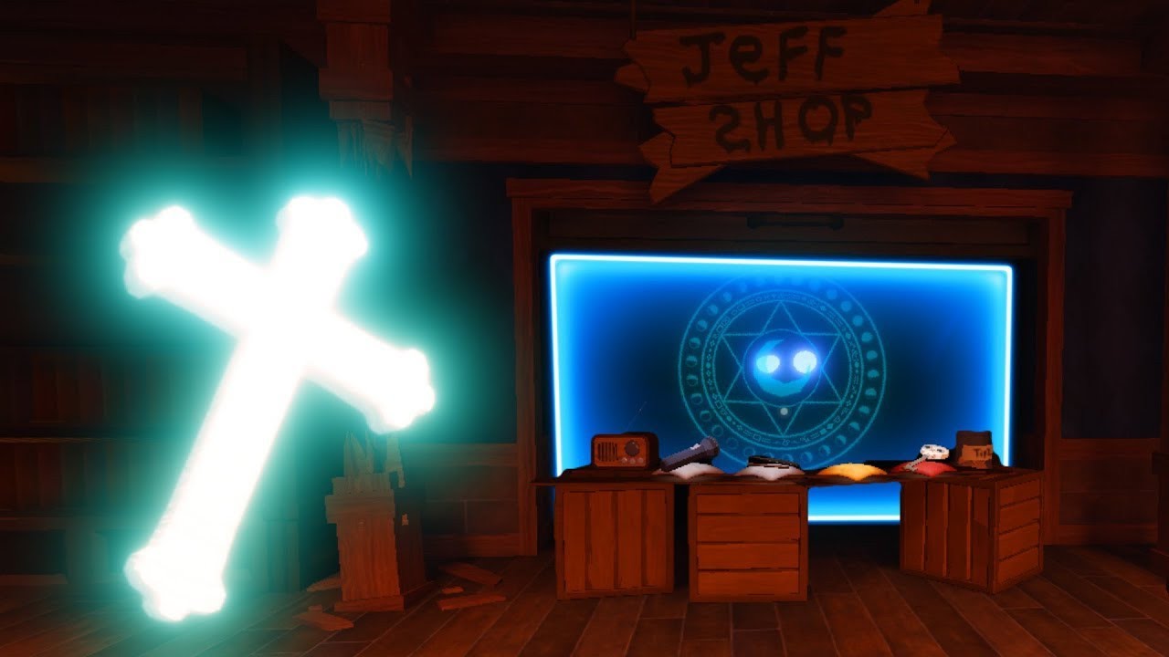 I Using Crucifix on JEFF SHOP ROBLOX DOORS Hotel Update YouTube