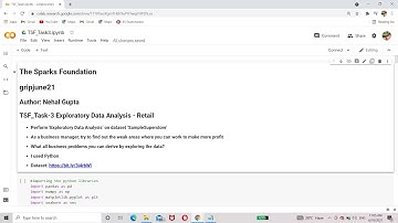 #tsf#Internship#python#datascience#gripjune21 The Sparks Foundation Task-3"Exploratory Data- Retail"