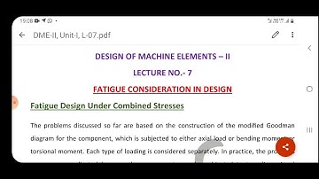 6ME4-04, L7, Fatigue Design under combined stresses (Unit-I) by Arun Singh