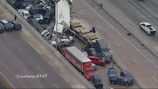 At least 5 dead in 70-vehicle wreck due to weather in Fort Worth, Texas, police say