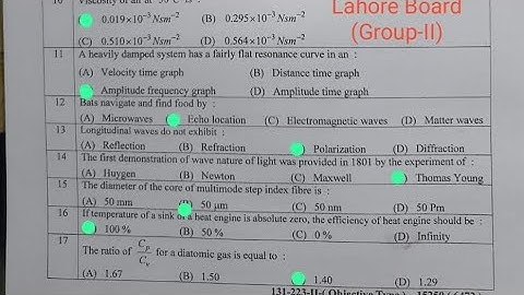 Today 11th Physics Paper Group 2 Lahore board|#11th #physics #group2 #biselahore #solved #mcqs