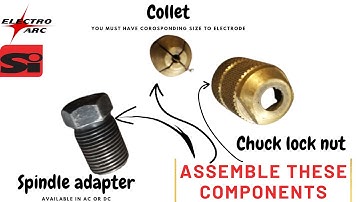 How to install the spindle adapter, chuck lock nut and collet with your electrode