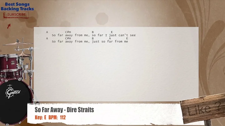🥁 So Far Away - Dire Straits Drums Backing Track with chords and lyrics