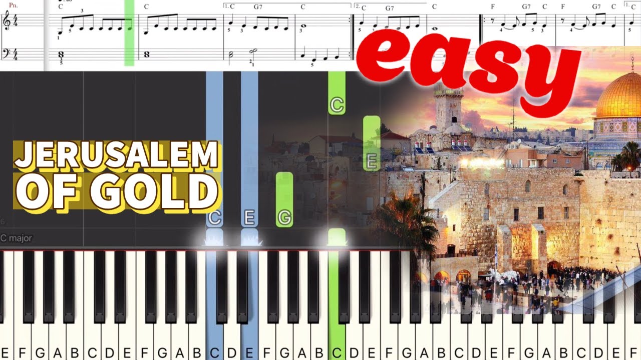 EASY piano tutorial Yerushalayim Shel Zahav  Schindlers List    