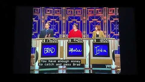 Double Jeopardy, Million Dollar Masters Tournament Day 7 - $9,000 WAGER on 3rd Daily Double (5/9/02)