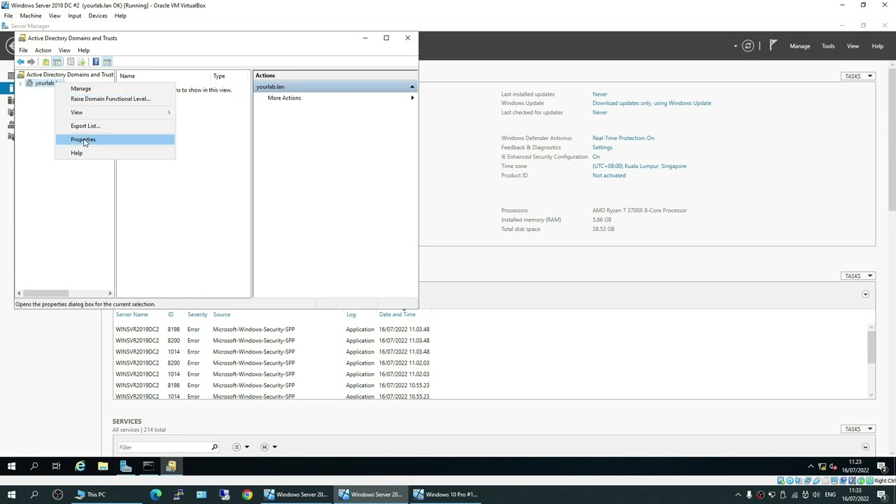 35. Two way Forest Trust Active Directory Windows Server 2019