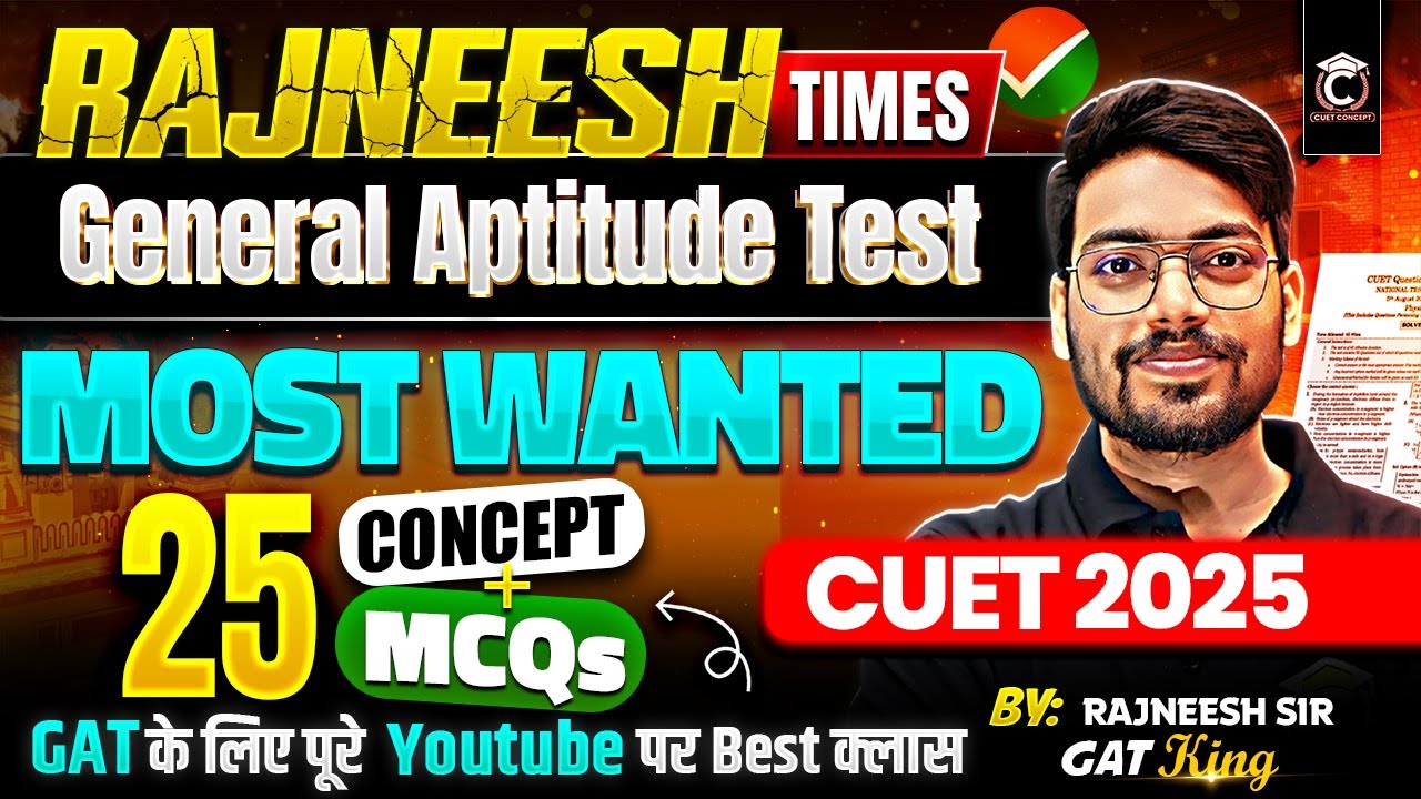 CUET 2025 | General Aptitude Test🔥Most Expected Ques. | NCET, CHS, LLB ...