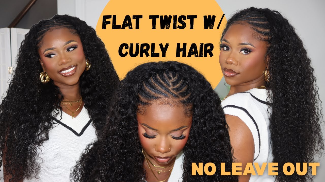 CAN'T BRAID? TRY FLAT TWIST WITH CURLY HAIR  | No Leave Out Protective Style | CurlyMe Hair