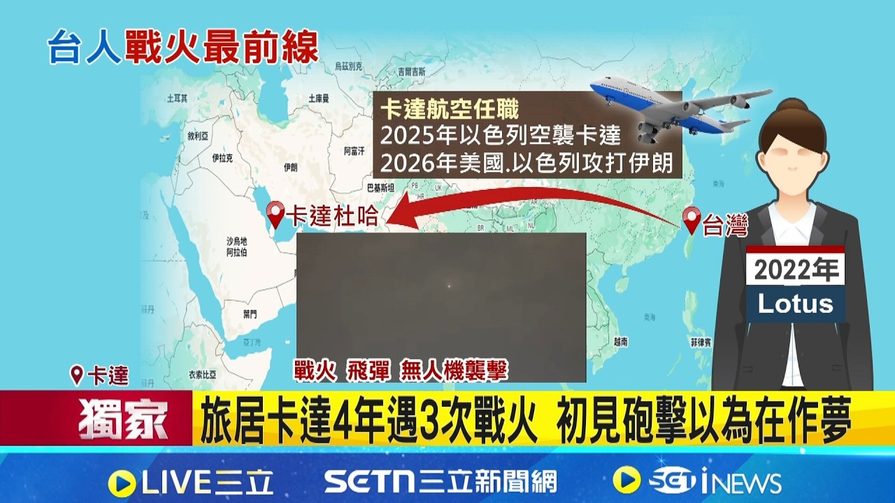 iNEWS獨家｜旅卡達台人與戰火僅隔一線 首見砲火準備遺書  旅居卡達4年遇3次戰火 初見砲擊以為在作夢│記者 謝昀蓁 曹勝彰│國際關鍵字20260306│三立iNEWS