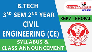 RGPV Civil Engineering (CE) B.Tech 3rd Semester Syllabus | Complete Subject Details 2025