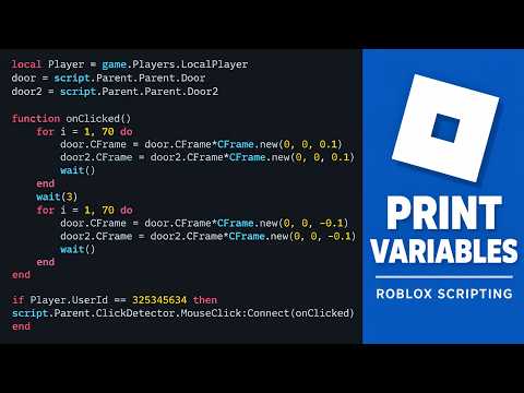 Roblox Scripting Basics #1 | Print & Variables