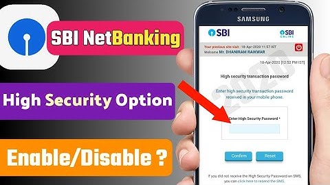 SBI High Security Options Enable/Disabled 2020 in Hindi | Technical Ani |