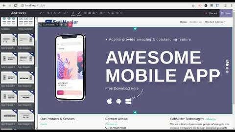 Mobile Apps Snippets Odoo, Apps Blocks Odoo - v 13