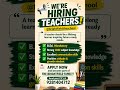 Teacher Recruitment 2026 | Brightfield School Hiring Now! 📚👩🏫