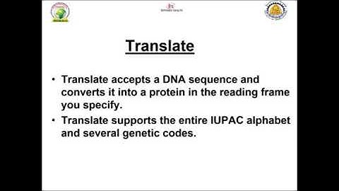 Bioinformatics Training: DNA Translation