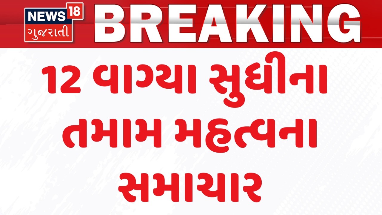Gujarat Breaking News | 12 વાગ્યા સુધીના તમામ મહત્વના સમાચાર | Breaking News | News of The Day