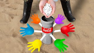 Coca Cola and Mentos vs Rainbow Balloons!
