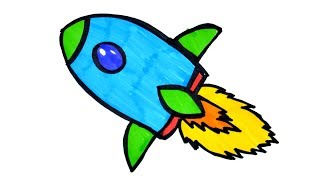 rocket ship drawing draw easy step clipartmag learning