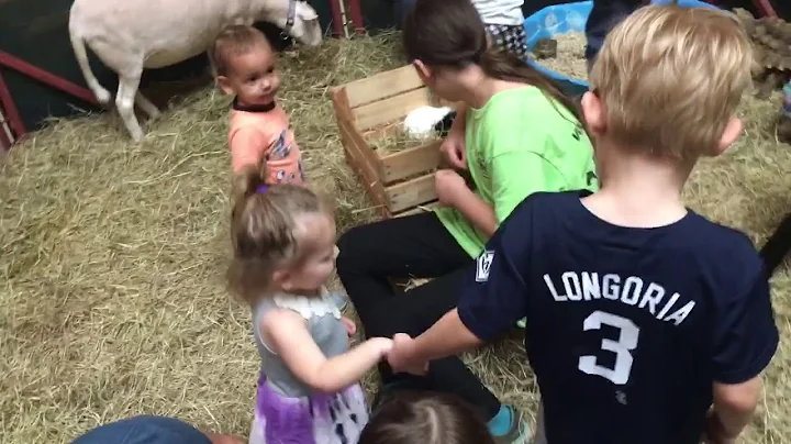 Brady and Raina petting zoo