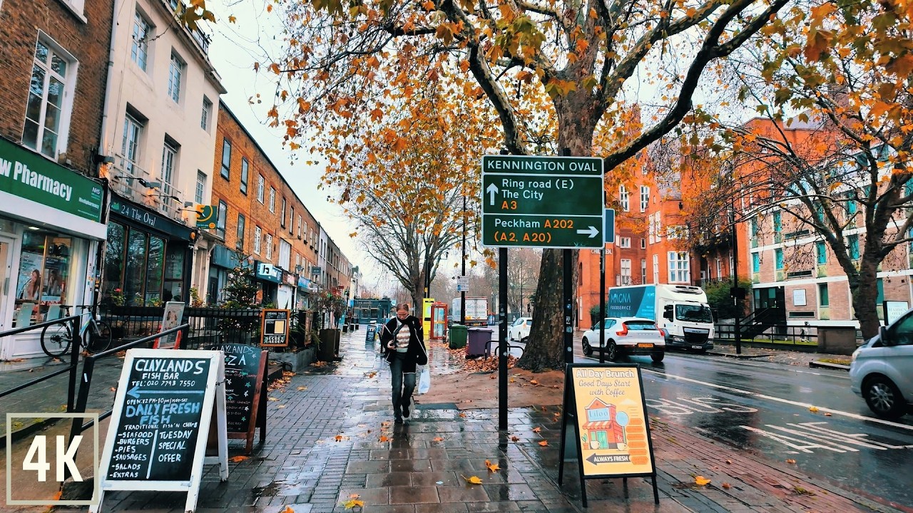 ☔️ London Walk in the Rain | Clapham to Elephant and Castle 4K