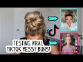 TESTING VIRAL TIK TOK MESSY BUNS!