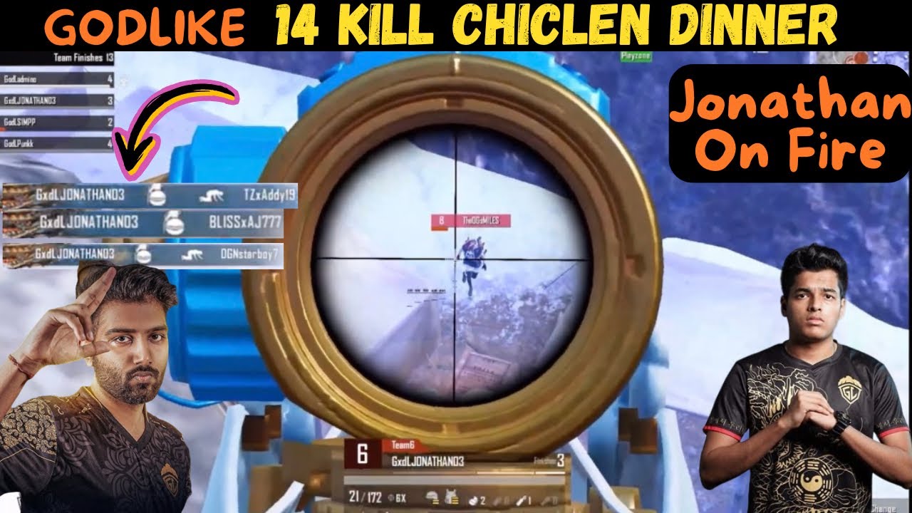 Godlike 14 Kill Chicken Dinner Jonathan on Fire #jonathan #godlike # ...