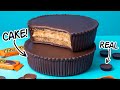 GIANT Reese Cups Cake from Peanut Butter Batter and Chocolate Ganache | How To Cake It