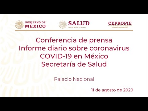 Informe diario sobre coronavirus COVID-19 en México. Secretaría de Salud. Martes 11 de agosto, 2020